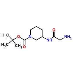 2-Methyl-2-propanyl 3-(glycylamino)-1-piperidinecarboxylate结构式