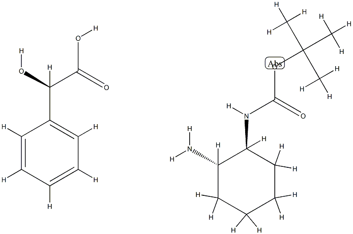 [(1S,2R)-2-氨基环己基]氨基甲酸叔丁酯-(R)-2-羟基-2-苯乙酸盐结构式