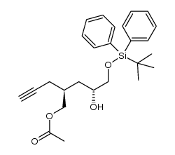 (S)-2-{(R)-3-[(tert-butyldiphenylsilyl)oxy]-2-hydroxypropyl}pent-4-yn-1-yl acetate Structure