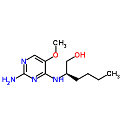 (2R)-2-[(2-Amino-5-methoxy-4-pyrimidinyl)amino]-1-hexanol结构式