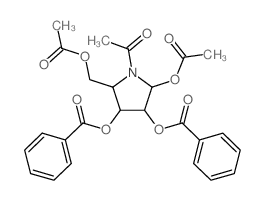 [1-acetyl-2-acetyloxy-5-(acetyloxymethyl)-4-benzoyloxy-pyrrolidin-3-yl] benzoate结构式