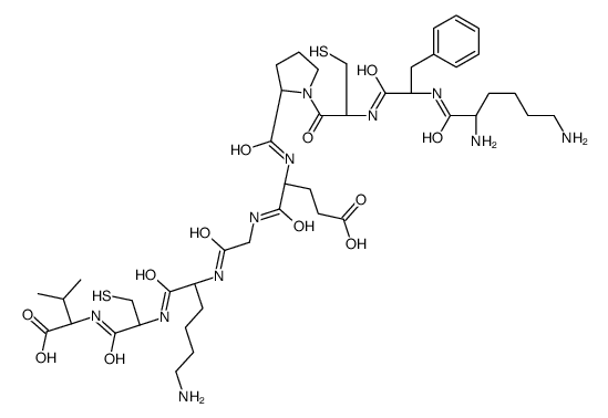 (4S)-5-[[2-[[(2S)-6-amino-1-[[(2R)-1-[[(1S)-1-carboxy-2-methylpropyl]amino]-1-oxo-3-sulfanylpropan-2-yl]amino]-1-oxohexan-2-yl]amino]-2-oxoethyl]amino]-4-[[(2S)-1-[(2R)-2-[[(2S)-2-[[(2S)-2,6-diaminohexanoyl]amino]-3-phenylpropanoyl]amino]-3-sulfanylpropan Structure