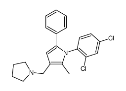 1-(2,4-dichlorophenyl)-2-methyl-5-phenyl-3-(pyrrolidin-1-ylmethyl)pyrrole结构式