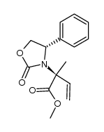 (+)-(2S)-Methyl 2-methyl-2-[(4S)-2-oxo-4-phenyl-1,3-oxazolidin-3-yl]buten-3-oate结构式