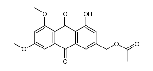 3-(Acetoxymethyl)-1-hydroxy-6,8-dimethoxy-9,10-anthracenedione结构式