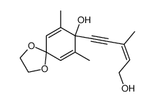 (2Z)-5-(2,6-dimethyl-4,4-ethylenedioxyl-1-hydroxycyclohexa-2,5-dienyl)-3-methylpent-2-en-4-yn-1-ol Structure