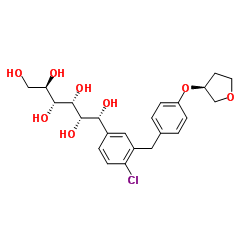 (1R)-1-C-(4-Chloro-3-{4-[(3S)-tetrahydro-3-furanyloxy]benzyl}phenyl)-D-glucitol Structure