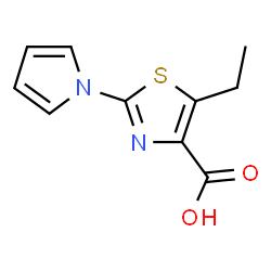 5-Ethyl-2-(1H-pyrrol-1-yl)-1,3-thiazole-4-carboxylic acid结构式