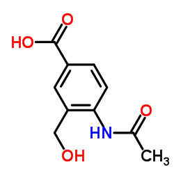 Benzoic acid, 4-(acetylamino)-3-(hydroxymethyl)- (9CI)结构式