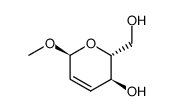 methyl 2,3-dideoxy-4,6-dihydroxy-α-D-erythro-hex-2-enopyranoside结构式