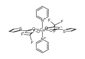 bis(1,1,1-trifluoro-3-(2-thenoyl)acetonato)bis(pyridine)copper(II)结构式