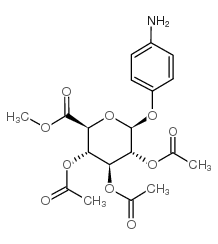 4-氨基苯基2,3,4-三邻乙酰基-beta-D-葡萄糖苷酸甲酯结构式
