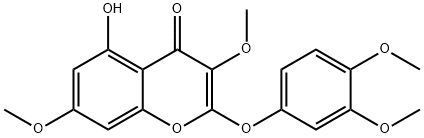 4H-1-Benzopyran-4-one, 2-(3,4-dimethoxyphenoxy)-5-hydroxy-3,7-dimethoxy- Structure