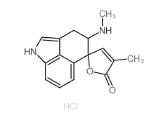 Spiro[benz[cd]indole-5(1H),2'(5'H)-furan]-5'-one,3,4-dihydro-4'-methyl-4-(methylamino)-, hydrochloride (1:1), (2'R,4R)-rel- structure