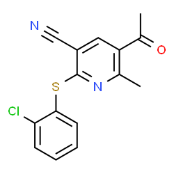 5-Acetyl-2-[(2-chlorophenyl)sulfanyl]-6-methylnicotinonitrile structure