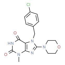 7-(4-chlorobenzyl)-3-methyl-8-morpholino-3,7-dihydro-1H-purine-2,6-dione structure