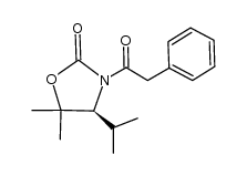 (S)-4-iso-propyl-3-(2'-phenylacetyl)-5,5-dimethyloxazolidin-2-one Structure