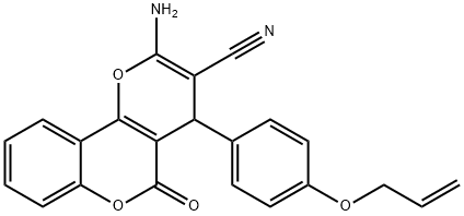 2-amino-5-oxo-4-[4-(prop-2-en-1-yloxy)phenyl]-4H,5H-pyrano[3,2-c]chromene-3-carbonitrile结构式