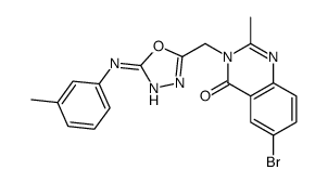 6-bromo-2-methyl-3-[[5-(3-methylanilino)-1,3,4-oxadiazol-2-yl]methyl]quinazolin-4-one结构式