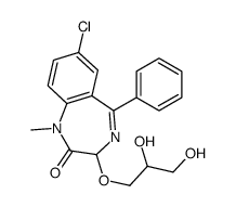 7-chloro-3-(2,3-dihydroxypropoxy)-1-methyl-5-phenyl-3H-1,4-benzodiazepin-2-one结构式