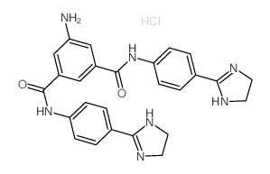 1,3-Benzenedicarboxamide,5-amino-N1,N3-bis[4-(4,5-dihydro-1H-imidazol-2-yl)phenyl]-, hydrochloride (1:2) Structure