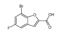 7-溴-5-氟-1-苯并呋喃-2-羧酸结构式