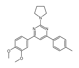 4-(3,4-dimethoxyphenyl)-6-(4-methylphenyl)-2-pyrrolidin-1-ylpyrimidine结构式