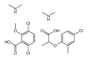 2-(4-chloro-2-methylphenoxy)propanoic acid,3,6-dichloro-2-methoxybenzoic acid,N-methylmethanamine Structure