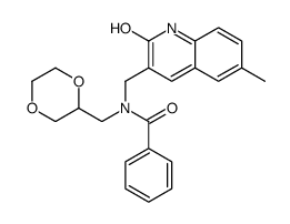 Benzamide, N-[(1,2-dihydro-6-methyl-2-oxo-3-quinolinyl)methyl]-N-(1,4-dioxan-2-ylmethyl)- (9CI)结构式