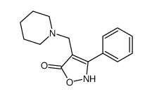 3-phenyl-4-(piperidin-1-ylmethyl)-2H-1,2-oxazol-5-one结构式