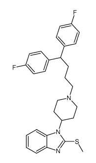 1-{1-[4,4-bis-(4-fluoro-phenyl)-butyl]-piperidin-4-yl}-2-methylsulfanyl-1H-benzoimidazole结构式