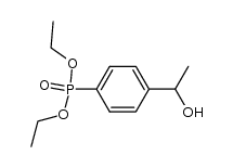 4-(1-Hydroxyaethyl)-benzolphosphonsaeurediaethylester结构式