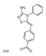 3-amino-5-(4-nitro-anilino)-4-phenyl-[1,2,4]thiadiazolium, chloride Structure
