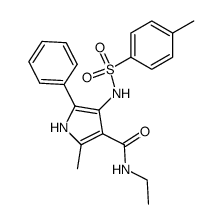 2-Methyl-5-phenyl-4-(toluene-4-sulfonylamino)-1H-pyrrole-3-carboxylic acid ethylamide结构式
