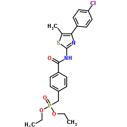 Diethyl 4-(4-(4-chlorophenyl)-5-Methylthiazol-2-ylcarbamoyl)benzylphosphonate结构式