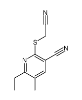 3-Pyridinecarbonitrile,2-[(cyanomethyl)thio]-6-ethyl-5-methyl-(9CI)结构式