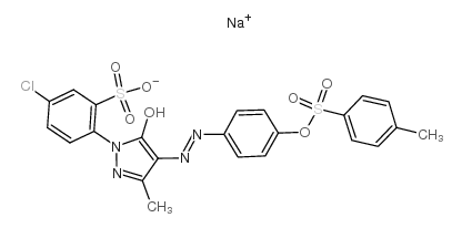 Benzenesulfonic acid,5-chloro-2-[4,5-dihydro-3-methyl-4-[2-[4-[[(4-methylphenyl)sulfonyl]oxy]phenyl]diazenyl]-5-oxo-1H-pyrazol-1-yl]-,sodium salt (1:1) picture