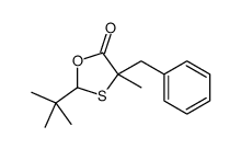 4-benzyl-2-tert-butyl-4-methyl-1,3-oxathiolan-5-one Structure