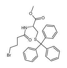 (R)-2-(4-Bromo-butyrylamino)-3-tritylsulfanyl-propionic acid methyl ester Structure