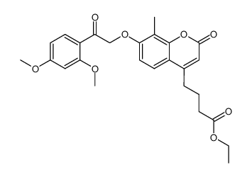 ethyl 4-(7-(2-(2,4-dimethoxyphenyl)-2-oxoethoxy)-8-methyl-2-oxo-2H-chromen-4-yl)butanoate结构式