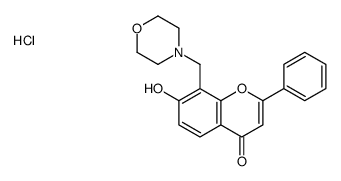 7-hydroxy-8-(morpholin-4-ium-4-ylmethyl)-2-phenylchromen-4-one,chloride结构式