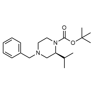 (S)-tert-butyl 4-benzyl-2-isopropylpiperazine-1-carboxylate Structure