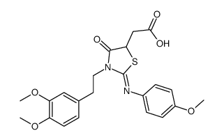 2-[3-[2-(3,4-dimethoxyphenyl)ethyl]-2-(4-methoxyphenyl)imino-4-oxo-1,3-thiazolidin-5-yl]acetic acid结构式