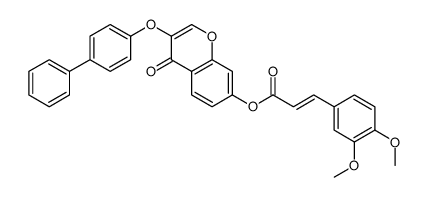 [4-oxo-3-(4-phenylphenoxy)chromen-7-yl] 3-(3,4-dimethoxyphenyl)prop-2-enoate结构式