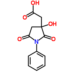 (3-Hydroxy-2,5-dioxo-1-phenyl-3-pyrrolidinyl)acetic acid Structure