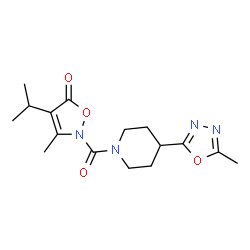 Piperidine,1-[[3-methyl-4-(1-methylethyl)-5-oxo-2(5H)-isoxazolyl]carbonyl]-4-(5-methyl-1,3,4-oxadiazol-2-yl)- (9CI)结构式