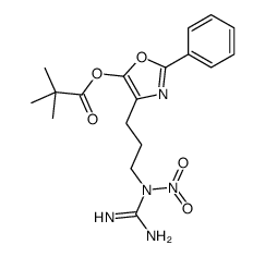 2-phenyl-4-(3-(N-nitroguanidino)propyl)-5-pivaloyloxyoxazole Structure