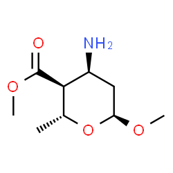 2H-Pyran-3-carboxylicacid,4-aminotetrahydro-6-methoxy-2-methyl-,methylester,(2alpha,3beta,4beta,6beta)-结构式