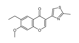6-ethyl-7-methoxy-3-(2-methyl-1,3-thiazol-4-yl)chromen-4-one结构式
