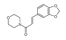 (E)-3-(1,3-benzodioxol-5-yl)-1-morpholin-4-ylprop-2-en-1-one结构式